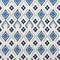 Geometric Blue And White Pattern On Cotton Fabric