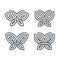 Geometric butterfly logo set