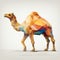 Geometric Camel Illustration: Abstract Shape With Realistic Color Palette