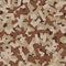 Geometric camouflage  brown beige  seamless pattern. Modern military puzzle shape, camo texture. Desert masking color.