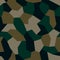 Geometric camouflage. Modern urban camo print for fabric. Green polygon camo pattern, abstract background.