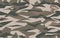 Geometric camouflage pattern in dark brown colors. Army camo seamless texture made in triangular shape. Vector background