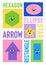 Geometric character shapes with face emotions, hand drawn textures, different cartoon basic figures. Cute colorful