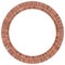 Geometric circle element. Circular red stonework, masonry stone, rock circles. Abstract top view well