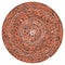 Geometric circle element. Circular red stonework, masonry stone, rock circles. Abstract top view well