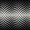 Geometric circles gradient halftone seamless black and white pattern