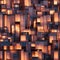 Geometric cityscape at sunset Bold and modern architectural shapes in warm and calming tones1