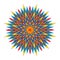 Geometric colorful mandala star. Circular color ornament. Vector.