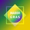 Geometric colorful Mardi Gras Carnival logo