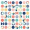 Geometric colorful mixed circle seamless pattern