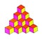 geometric colorful seamless Cubical staircase stucture 3d illusion