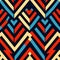 Geometric Constructivism Zigzag Vector Pattern With Ndebele-inspired Motifs