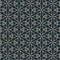 Geometric contour pattern with floral elements on blue background.