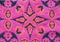 Geometric cotton woven pattern background. Kaleidoscope backdrop. Abstract ornament in black, red, and pink colors