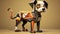 Geometric Cubist Halloween Pet: A Cartoon Dog Inspired By The Walking Dead