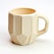 Geometric Design 3d Printed White Coffee Cup With Squishy Finish