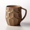 Geometric Design Brown Mug With Photorealistic Rendering