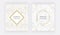 Geometric design with golden polygonal lines on the marble texture. Golden glitter polygonal frame. Modern templates for wedding i