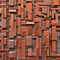 A geometric design with squares and rectangles arranged in a brick pattern, in shades of red and orange5, Generative AI