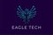 Geometric Eagle Hawk Falcon Phoenix Digital Electronic Circuit Chip for Smart Tech Logo