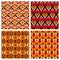 Geometric ethnic aztec mexican seamless patterns