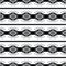 Geometric ethnic seamless stripe pattern in Native American style. Pattern with Aztec tribal motive in black and white colors.