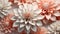 Geometric Fantasy Flowers Abstract 3D Render - Vibrant Peach Fuzz Background Art