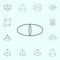 geometric figures, ellipsoid outline icon. Elements of geometric figures illustration icon. Signs and symbols can be used for web