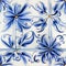 Geometric and floral azulejo tile mosaic pattern on retro portuguese or spanish wall tiles