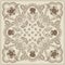 Geometric floral square element, brown and beige