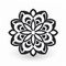 Geometric Flower Design Mandala Icon - Monochromatic Graphic Illustration