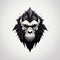 Geometric Gorilla Head Design: Edgy Caricature Concept Art With Crystal Elements