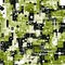 Geometric green and black background with mechanized precision and nature-inspired camouflage
