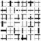 Geometric grid, mesh of random dashed lines. Matrix, array pattern