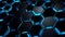 Geometric Harmony: Abstract Pattern of Black and Blue Hexagons, an Elegant Visual Balance...Background with Black and Blue