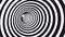 Geometric hypnotic spiral. Black and white striped optical illusion illustration. Geometrical wormhole shape pattern.