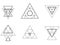 Geometric icons, signs, labels