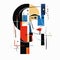 Geometric Illustration Of A Woman\\\'s Face In Abstract Constructivism Style