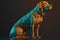 geometric labrador dog orange teal realistic High Detail