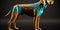 geometric labrador dog orange teal realistic High Detail