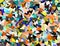 Geometric low poly mosaic multicolored scattered background