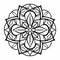 Geometric Mandala: A Bold And Translucent Black And White Flower Design