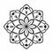 Geometric Mandala Flower: Minimalistic Black And White Stenciled Iconography