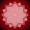 Geometric mandala image on red background