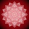 Geometric mandala image on red background