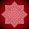 Geometric mandala image on red background