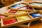 Geometric material in Montessori classroom for the learning of children in mathematics area