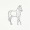 Geometric Minimalistic Monoline Horse Drawing In Contemporary Middle Eastern And North African Style