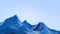 Geometric Mountain Landscape art Low poly with Colorful Blue Background
