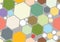 Geometric multicolored seamless pattern with hexagons